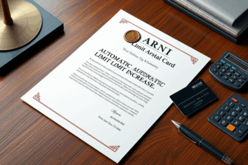 Immagine di una carta di credito con simboli di aumento del limite.