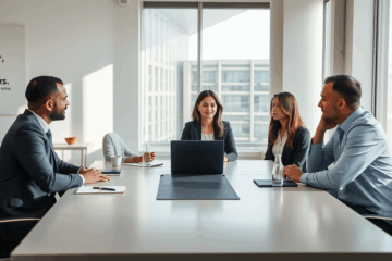 Immagine che rappresenta le dinamiche di gruppo durante un colloquio di selezione.